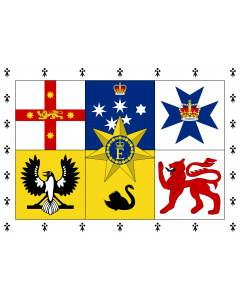 Flag: King Charles III s personal flag for Australia |  landscape flag | 1.35m² | 14.5sqft | 90x150cm | 3x5ft 