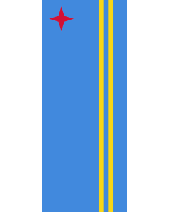Bandera: Bandera vertical con manga cerrada para potencia Aruba |  bandera vertical | 3.5m² | 300x120cm 