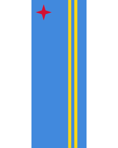 Bandera: Bandera vertical con manga cerrada para potencia Aruba |  bandera vertical | 6m² | 400x150cm 