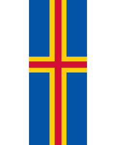 Vertical Hanging Beam Flag: Aland Islands |  portrait flag | 3.5m² | 38sqft | 300x120cm | 10x4ft 