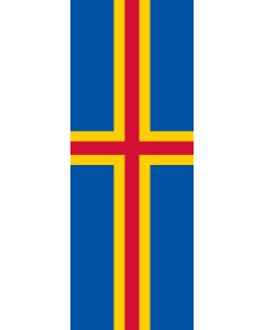 Vertical Hanging Beam Flag: Aland Islands |  portrait flag | 6m² | 64sqft | 400x150cm | 13x5ft 