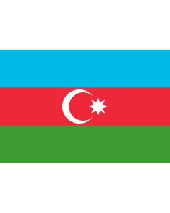 Bandera: Azerbaiyán |  bandera paisaje | 2.16m² | 120x180cm 