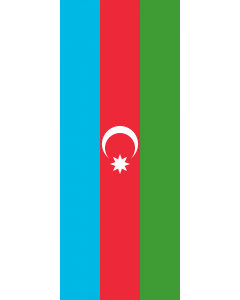 Bandera: Bandera vertical con manga cerrada para potencia Azerbaiyán |  bandera vertical | 3.5m² | 300x120cm 