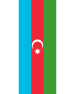 Bandera: Bandera vertical con manga cerrada para potencia Azerbaiyán |  bandera vertical | 3.5m² | 300x120cm 