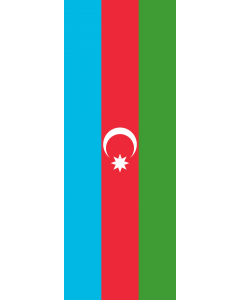 Bandera: Bandera vertical con manga cerrada para potencia Azerbaiyán |  bandera vertical | 6m² | 400x150cm 