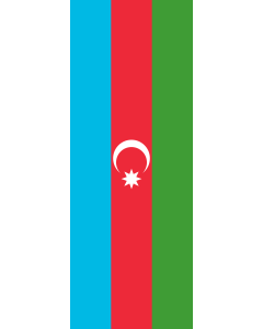Bandera: Bandera vertical con manga cerrada para potencia Azerbaiyán |  bandera vertical | 6m² | 400x150cm 