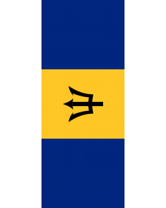Vertical Hanging Beam Flag: Barbados |  portrait flag | 3.5m² | 38sqft | 300x120cm | 10x4ft 
