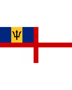 Flag: Naval Ensign of Barbados |  landscape flag | 1.35m² | 14.5sqft | 80x160cm | 30x60inch 