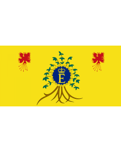 Flag: Queen Elizabeth II s personal flag for use in Barbados |  landscape flag | 0.06m² | 0.65sqft | 17x34cm | 7x14inch 