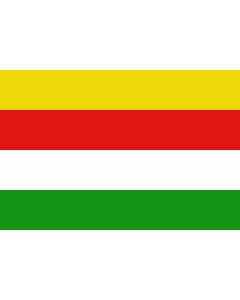 Flag: Belgian municipality Maaseik |  landscape flag | 1.35m² | 14.5sqft | 90x150cm | 3x5ft 