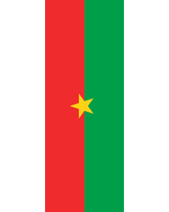 Bandera: Bandera vertical con manga cerrada para potencia Burkina Faso |  bandera vertical | 6m² | 400x150cm 