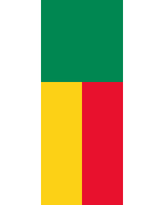 Vertical Hanging Beam Flag: Benin |  portrait flag | 3.5m² | 38sqft | 300x120cm | 10x4ft 
