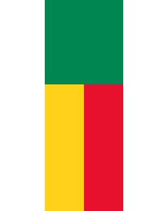 Vertical Hanging Swivel Crossbar Banner Flag: Benin |  portrait flag | 6m² | 64sqft | 400x150cm | 13x5ft 