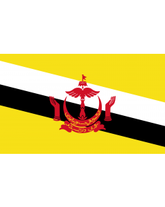 Flag: Brunei Darussalam |  landscape flag | 1.35m² | 14.5sqft | 90x150cm | 3x5ft 