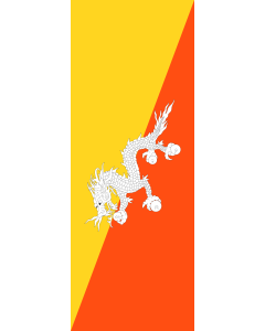 Bandera: Bandera vertical con manga cerrada para potencia Bután |  bandera vertical | 6m² | 400x150cm 