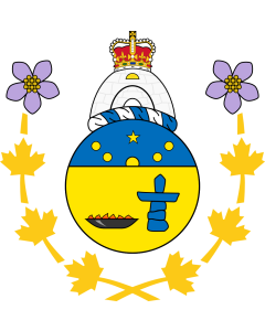 Flag: Crest of the Commissioner of Nunavut |  1.35m² | 14.5sqft | 120x110cm | 45x45inch 