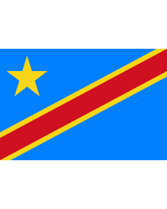 Flag: Congo, the Democratic Republic |  landscape flag | 0.24m² | 2.5sqft | 40x60cm | 1.3x2foot 