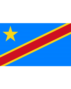 Flag: Congo, the Democratic Republic |  landscape flag | 1.35m² | 14.5sqft | 90x150cm | 3x5ft 