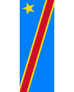 Vertical Hanging Swivel Crossbar Banner Flag: Congo, the Democratic Republic |  portrait flag | 6m² | 64sqft | 400x150cm | 13x5ft 
