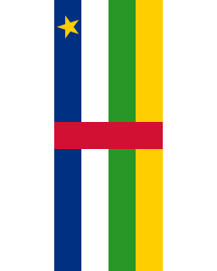 Vertical Hanging Swivel Crossbar Banner Flag: Central African Republic |  portrait flag | 3.5m² | 38sqft | 300x120cm | 10x4ft 