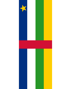 Vertical Hanging Beam Flag: Central African Republic |  portrait flag | 6m² | 64sqft | 400x150cm | 13x5ft 