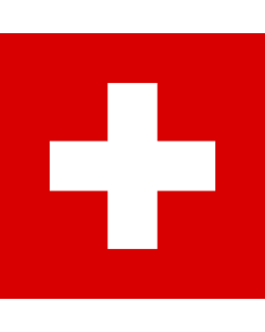 Flag: The national flag of Switzerland |  1.35m² | 14.5sqft | 120x120cm | 45x45inch 