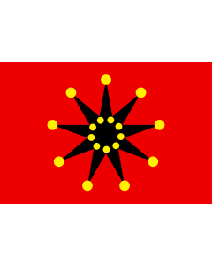 Flag: Chinese-army Wuhan flag  1911-1928  18 dots | The banner of the Wuchang uprising  zh 武昌起义  of October 10, 1911, subsequently used as the flag of the army of the Republic of China |  landscape flag | 2.16m² | 23sqft | 120x180cm | 4x6ft 