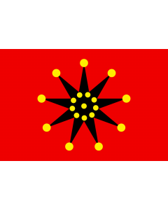 Flag: Chinese-army Wuhan flag  1911-1928  19 dots | The banner of the Wuchang uprising  zh 武昌起义  of October 10, 1911, subsequently used as the flag of the army of the Republic of China |  landscape flag | 1.35m² | 14.5sqft | 90x150cm | 3x5ft 