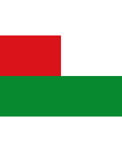 Flag: El Santuario  Antioquia | Municipio de El Santuario  Antioquia   Consta de dos fajas la superior dividida en dos y en los colores Rojo y Blanco; Verde esmeralda a todo lo largo de la faja inferior |  landscape flag | 2.16m² | 23sqft | 120x180cm | 4x