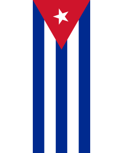 Vertical Hanging Swivel Crossbar Banner Flag: Cuba |  portrait flag | 6m² | 64sqft | 400x150cm | 13x5ft 