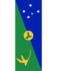 Vertical Hanging Swivel Crossbar Banner Flag: Christmas Island |  portrait flag | 6m² | 64sqft | 400x150cm | 13x5ft 