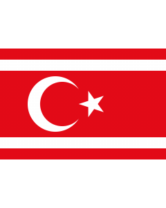 Flag: Reported flag of the Turkish Republic of Northern Cyprus from 1983 to 1984 |  landscape flag | 2.16m² | 23sqft | 120x180cm | 4x6ft 