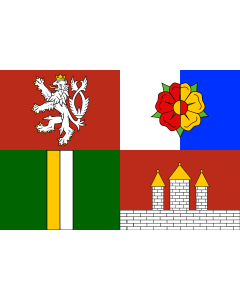 Flag: South Bohemian Region |  landscape flag | 0.7m² | 7.5sqft | 70x100cm | 2x3ft 