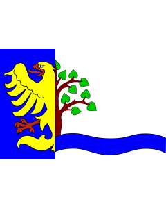 Flag: Dolni Lomna | Dolní Lomná  village in Czechia |  landscape flag | 1.35m² | 14.5sqft | 90x150cm | 3x5ft 