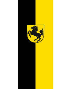 Bandera de Bandera vertical con manga cerrada para potencia  Stuttgart, Landeshauptstadt |  bandera vertical | 3.5m² | 300x120cm 