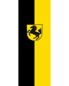 Bandera de Bandera vertical con manga cerrada para potencia  Stuttgart, Landeshauptstadt |  bandera vertical | 6m² | 400x150cm 
