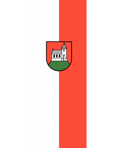 Vertical Hanging Beam Flag: Kirchberg an der Murr |  portrait flag | 6m² | 64sqft | 400x150cm | 13x5ft 