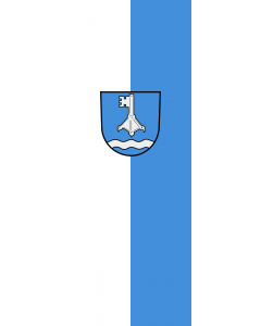 Vertical Hanging Beam Flag: Weissach im Tal |  portrait flag | 6m² | 64sqft | 400x150cm | 13x5ft 