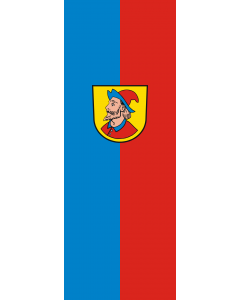 Vertical Hanging Beam Flag: Heidenheim an der Brenz |  portrait flag | 6m² | 64sqft | 400x150cm | 13x5ft 