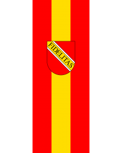 Vertical Hanging Swivel Crossbar Banner Flag: Karlsruhe |  portrait flag | 6m² | 64sqft | 400x150cm | 13x5ft 