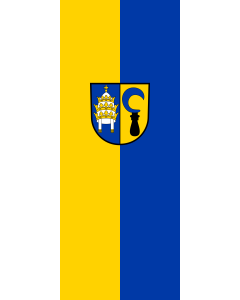 Vertical Hanging Beam Flag: St. Leon-Rot |  portrait flag | 3.5m² | 38sqft | 300x120cm | 10x4ft 