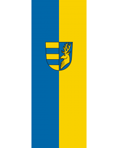 Vertical Hanging Beam Flag: Friolzheim |  portrait flag | 6m² | 64sqft | 400x150cm | 13x5ft 