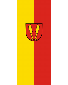 Vertical Hanging Swivel Crossbar Banner Flag: Ispringen |  portrait flag | 3.5m² | 38sqft | 300x120cm | 10x4ft 