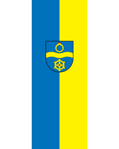 Vertical Hanging Beam Flag: Mühlacker |  portrait flag | 6m² | 64sqft | 400x150cm | 13x5ft 