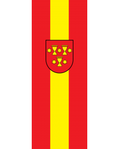Vertical Hanging Beam Flag: Staufen im Breisgau |  portrait flag | 6m² | 64sqft | 400x150cm | 13x5ft 