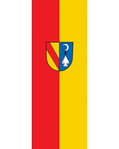 Vertical Hanging Beam Flag: Bahlingen am Kaiserstuhl |  portrait flag | 6m² | 64sqft | 400x150cm | 13x5ft 