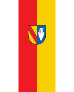 Vertical Hanging Swivel Crossbar Banner Flag: Denzlingen |  portrait flag | 3.5m² | 38sqft | 300x120cm | 10x4ft 