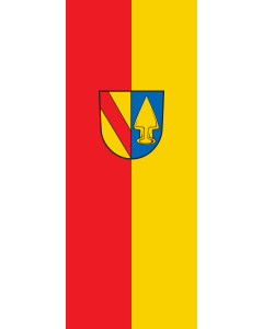 Vertical Hanging Swivel Crossbar Banner Flag: Teningen |  portrait flag | 3.5m² | 38sqft | 300x120cm | 10x4ft 