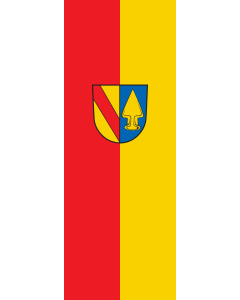 Vertical Hanging Beam Flag: Teningen |  portrait flag | 6m² | 64sqft | 400x150cm | 13x5ft 