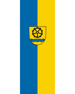 Vertical Hanging Swivel Crossbar Banner Flag: Wutöschingen |  portrait flag | 6m² | 64sqft | 400x150cm | 13x5ft 